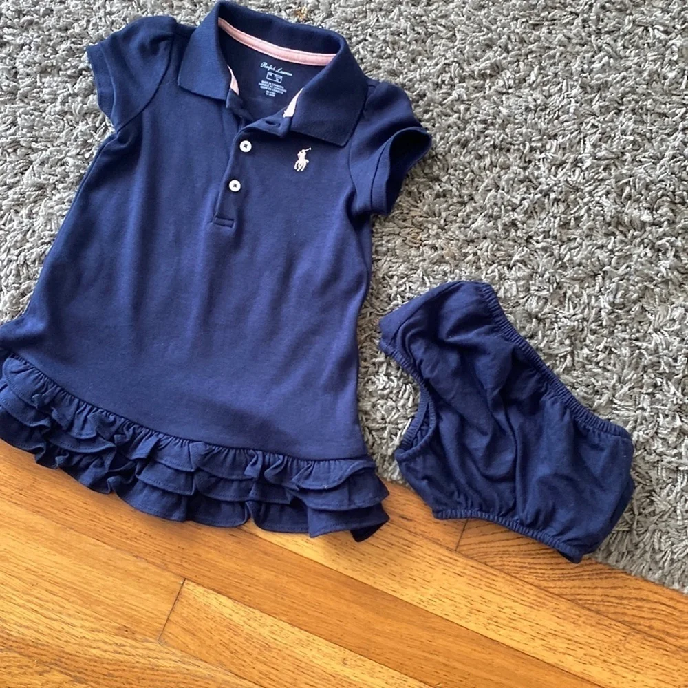 Ralph Lauren Baby Two Set Blue Dress